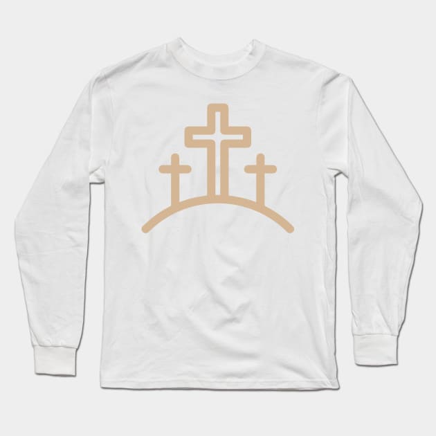 Three Christian Crosses of Calvary Long Sleeve T-Shirt by greenoriginals